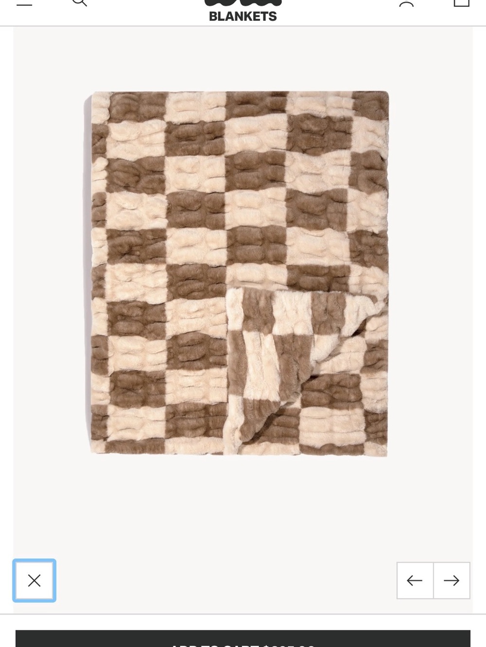 BRAND NEW LARGE MOCHA CHECK LOLA BLANKET